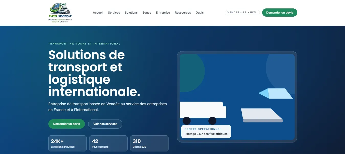 Exemple de site internet professionnel local